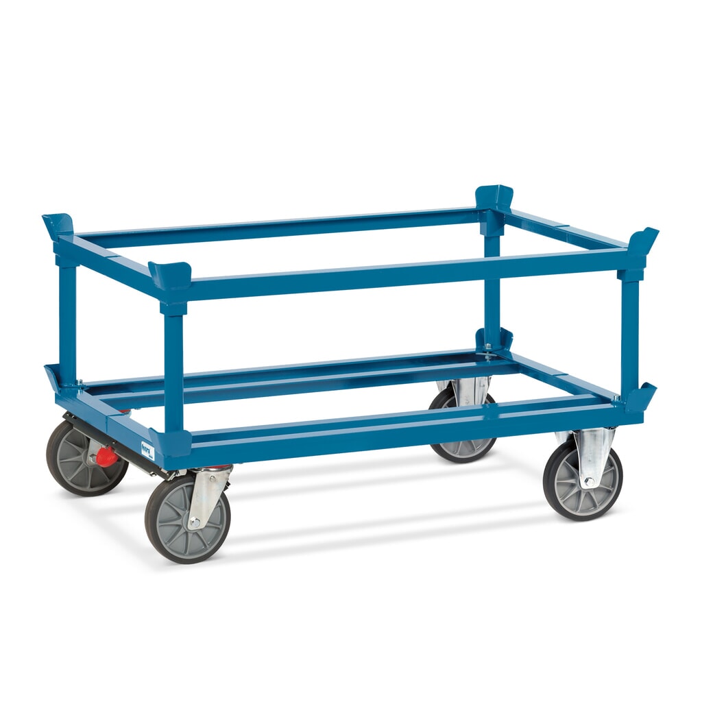 fetra® Fahrgestell mit Fangecken, TK 750 kg, für Paletten 1.200 x 800 mm, TPE-Bereifung, mit Zentralbremse Produktabbildung Nr. 3: fetra® Fahrgestell mit Fangecken, TK 750 kg, für Paletten 1.200 x 800 mm, TPE-Bereifung, mit Zentralbremse