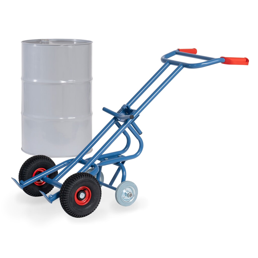 fetra® Fasskarre, Tragkraft 300 kg, mit 2 Stützrollen, Luft-Bereifung Produktabbildung Nr. 3: fetra® Fasskarre, Tragkraft 300 kg, mit 2 Stützrollen, Luft-Bereifung
