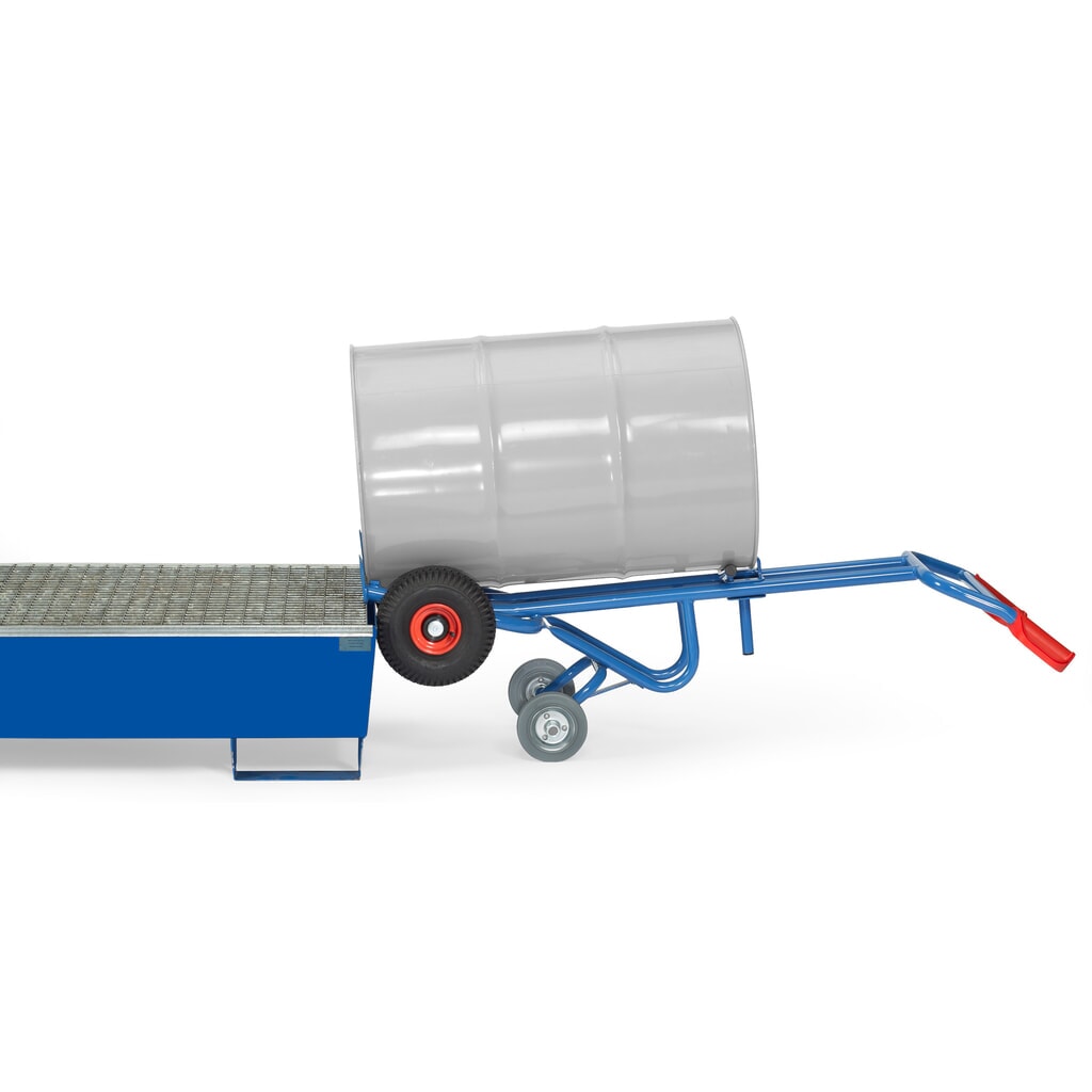 Produktabbildung Nr. 4: fetra® Fasskarre, Tragkraft 300 kg, mit 2 Stützrollen, Luft-Bereifung