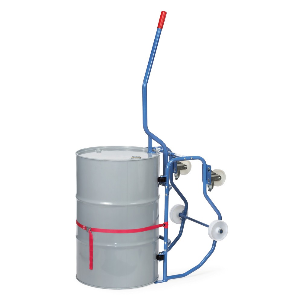 Produktabbildung Nr. 2: fetra® Fasskipper, TK 250 kg, mit Hebelstange, mobil, Kunststoffrollen zum Drehen des Fasses