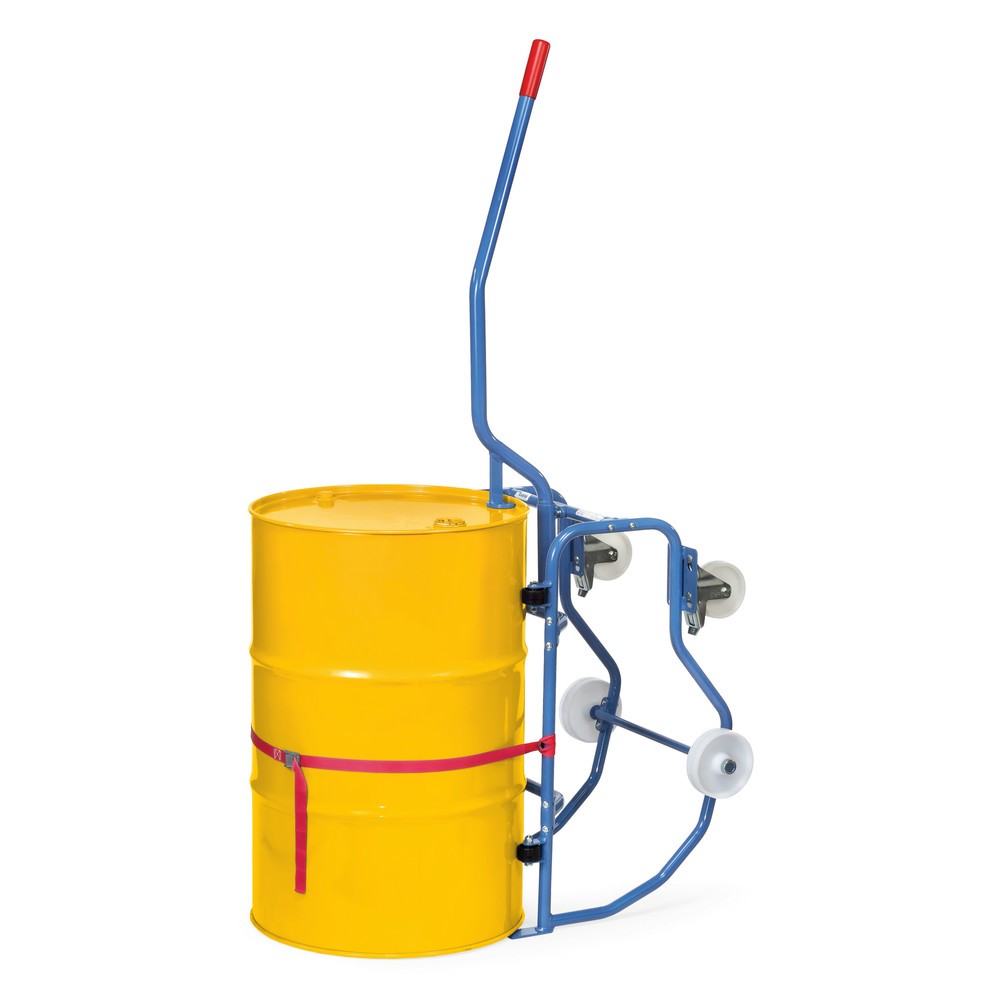 Produktabbildung Nr. 3: fetra® Fasskipper, TK 250 kg, mit Hebelstange, mobil, Kunststoffrollen zum Drehen des Fasses