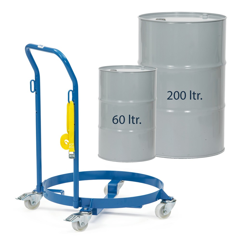 Produktabbildung Nr. 2: fetra® Fassroller, TK 250 kg, offen, mit Schiebebügel