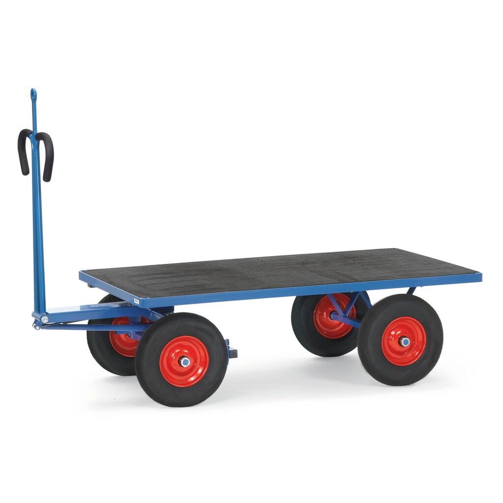 fetra® Handpritschenwagen mit Vollgummirädern, Zugöse, HxBxL 1.190 x 800 x 1.545 mm, Tragkraft 1.000 kg Produktabbildung: fetra® Handpritschenwagen mit Vollgummirädern, Zugöse, HxBxL 1.190 x 800 x 1.545 mm, Tragkraft 1.000 kg
