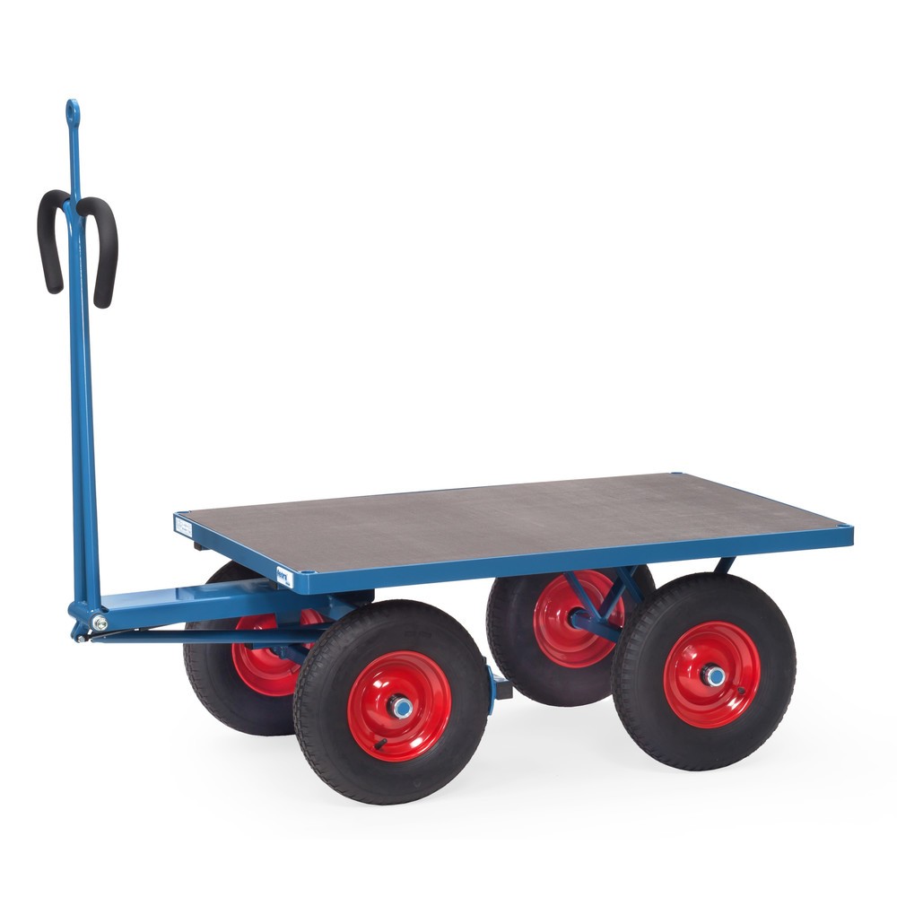 Produktabbildung: fetra® Handpritschenwagen mit Luft-Bereifung, Zugöse, HxBxL 1.200 x 800 x 1.545 mm, Tragkraft 1.000 kg