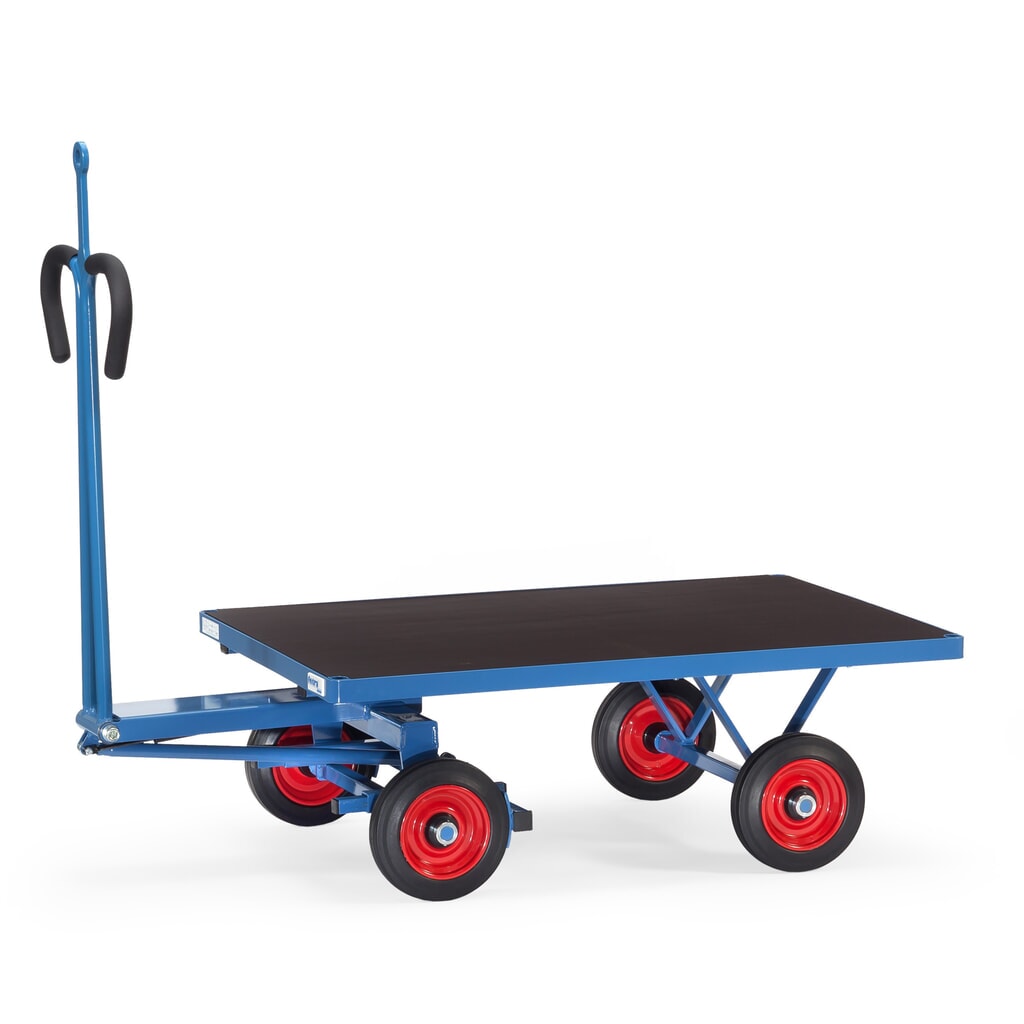 fetra® Handpritschenwagen mit Vollgummirädern, Zugöse, HxBxL 1.125 x 800 x 1.545 mm, Tragkraft 700 kg Produktabbildung: fetra® Handpritschenwagen mit Vollgummirädern, Zugöse, HxBxL 1.125 x 800 x 1.545 mm, Tragkraft 700 kg