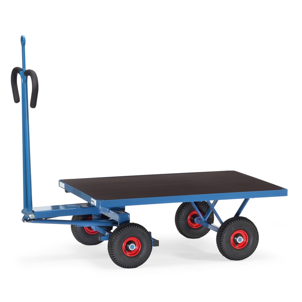 fetra® Handpritschenwagen mit Luft-Bereifung, Zugöse, HxBxL 1.130 x 800 x 1.545 mm, Tragkraft 700 kg Produktabbildung: fetra® Handpritschenwagen mit Luft-Bereifung, Zugöse, HxBxL 1.130 x 800 x 1.545 mm, Tragkraft 700 kg