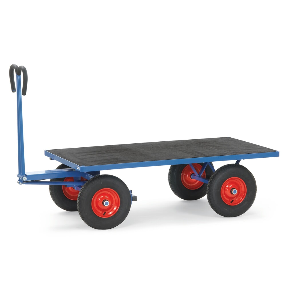 Produktabbildung: fetra® Handpritschenwagen ohne Wände, Ladefläche BxT 800 x 1.200 mm, TK 1.000 kg, Luft-Bereifung