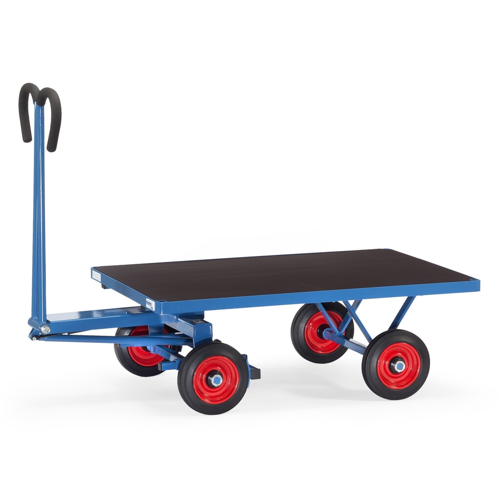 fetra® Handpritschenwagen ohne Wände, Ladefläche BxT 800 x 1.200 mm, TK 700 kg, Vollgummi-Bereifung Produktabbildung: fetra® Handpritschenwagen ohne Wände, Ladefläche BxT 800 x 1.200 mm, TK 700 kg, Vollgummi-Bereifung