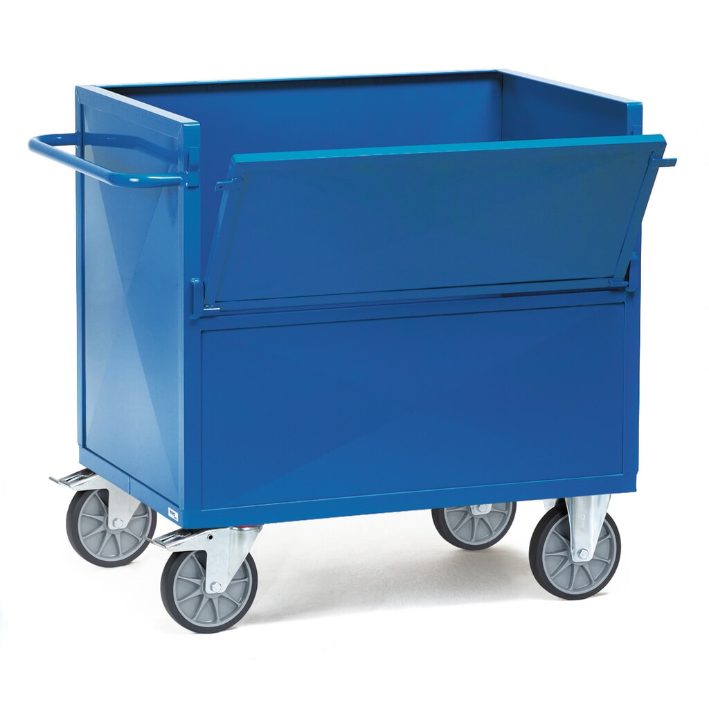 fetra® Kastenwagen mit Stahlblechwänden, pulverbeschichtet, Ladefläche 700 x 1.000 mm Produktabbildung: fetra® Kastenwagen mit Stahlblechwänden, pulverbeschichtet, Ladefläche 700 x 1.000 mm