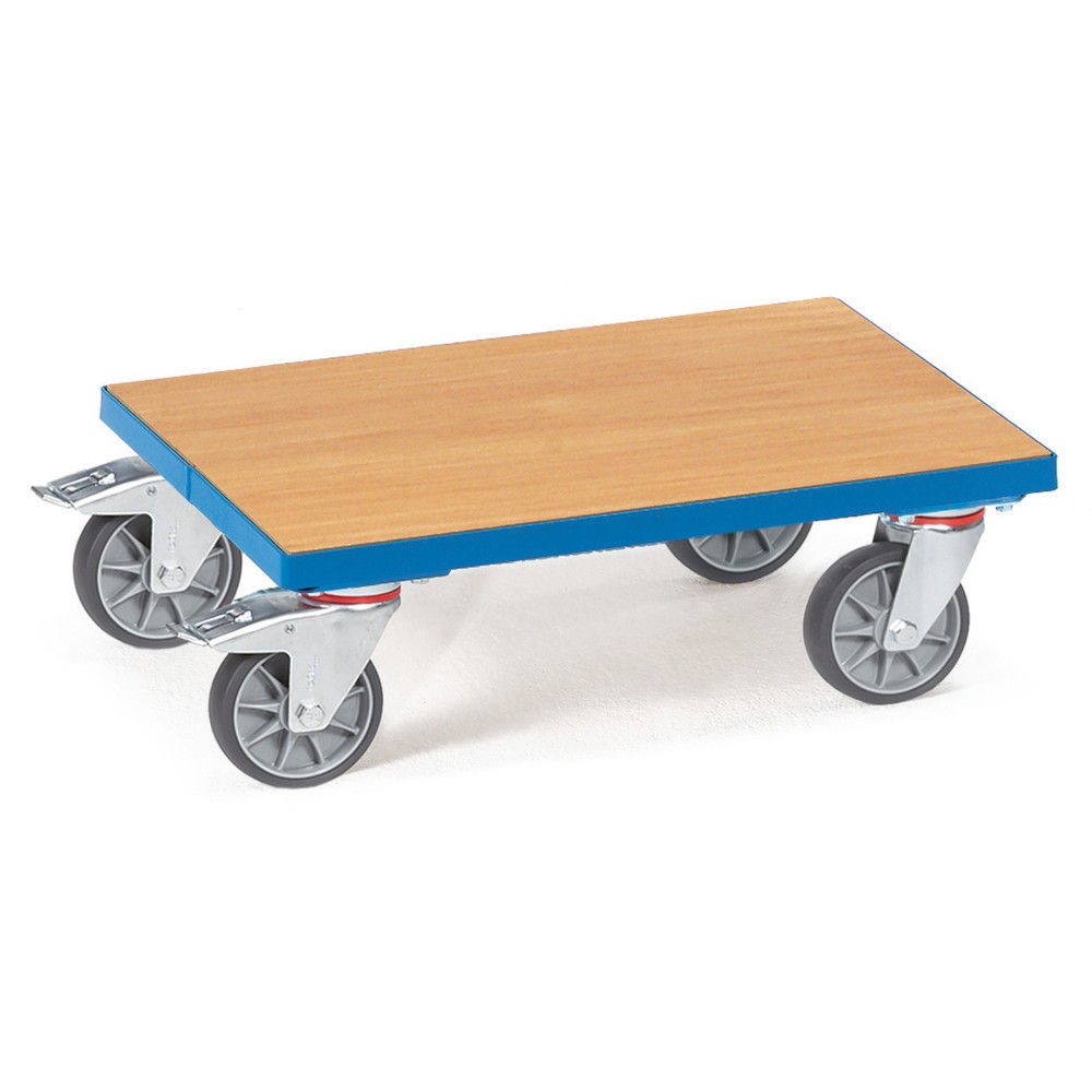 Produktabbildung: fetra® Kistenroller mit Holzplattform, TK 250 kg, Ladefläche BxT 610 x 410 mm
