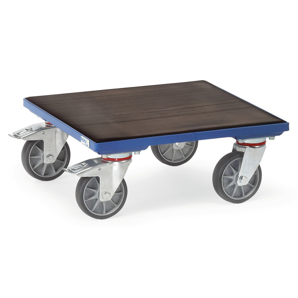 Produktabbildung: fetra® Kistenroller mit Riefengummi, TK 400 kg, Ladefläche 500 x 500 mm