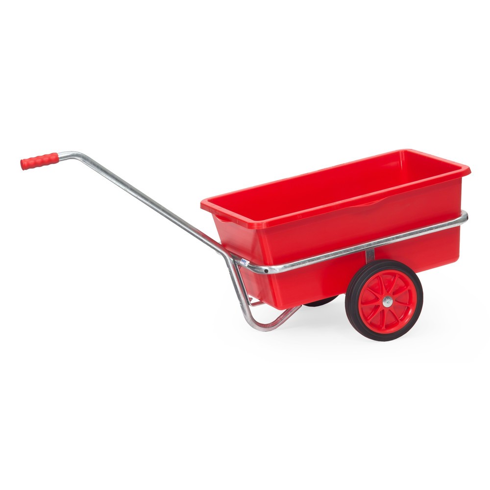 Produktabbildung: fetra® Leicht-Handwagen mit Kunststoffmulde, Vollgummirädern, HxBxL 777 mm x 581 mm x 1.401 mm, Tragkraft 200 kg, feuerverzinkt