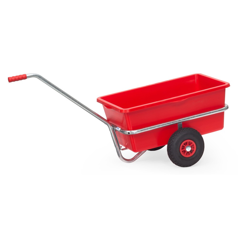 Produktabbildung: fetra® Leicht-Handwagen mit Kunststoffmulde, Luftbereifung, HxBxL 777 mm x 596 mm x 1.401 mm, Tragkraft 200 kg, feuerverzinkt