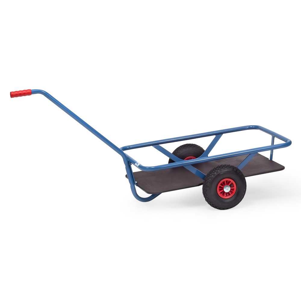 Produktabbildung: fetra® Leicht-Handwagen mit Vollgummirädern, HxBxL 777 mm x 668 mm x 1.524 mm, Tragkraft 200 kg, blau lackiert