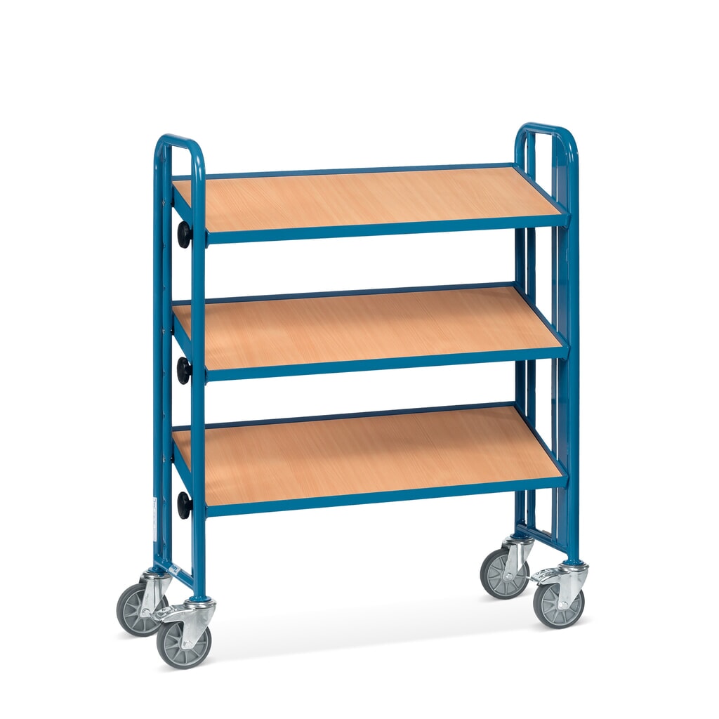 Produktabbildung: fetra® Montagewagen mit Bodenplatten, 3 Etagen, einseitig