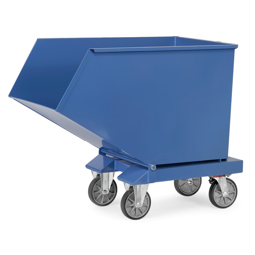 Produktabbildung Nr. 3: fetra® Muldenkipper mit Rollen, Volumen 0,45 m³, Blau