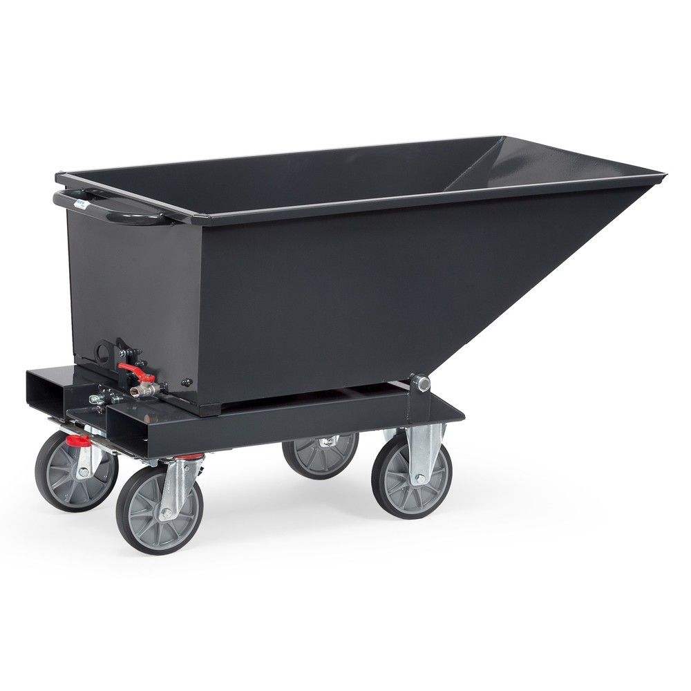 Produktabbildung Nr. 2: fetra® Muldenkipper mit Ablasshahn, Volumen 0,25 m³, RAL 7016 anthrazitgrau