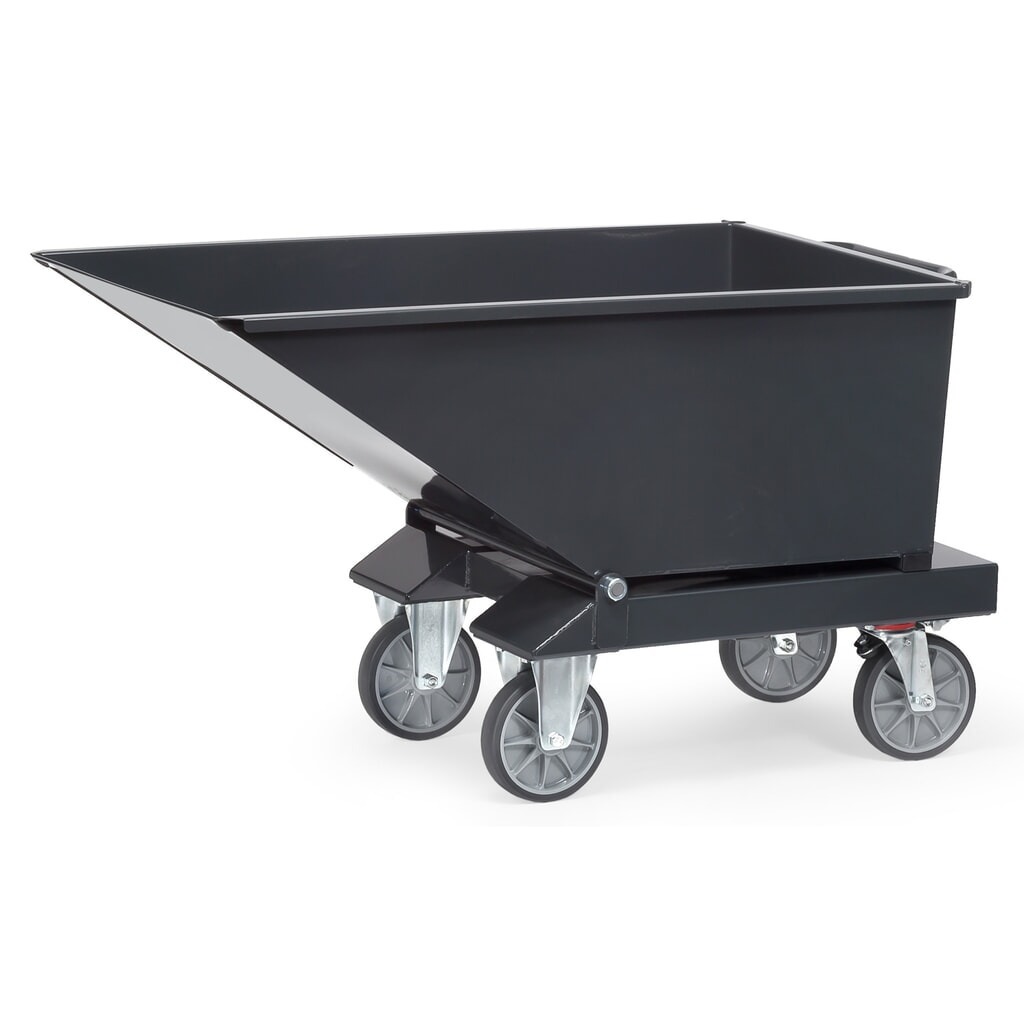 Produktabbildung: fetra® Muldenkipper mit Rollen, 0,25 m³, Anthrazitgrau