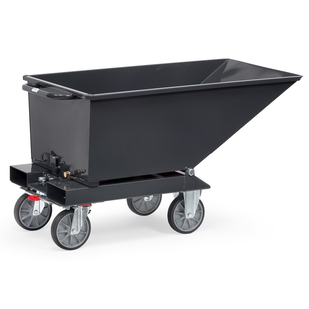Produktabbildung Nr. 3: fetra® Muldenkipper mit Rollen, 0,25 m³, Anthrazitgrau