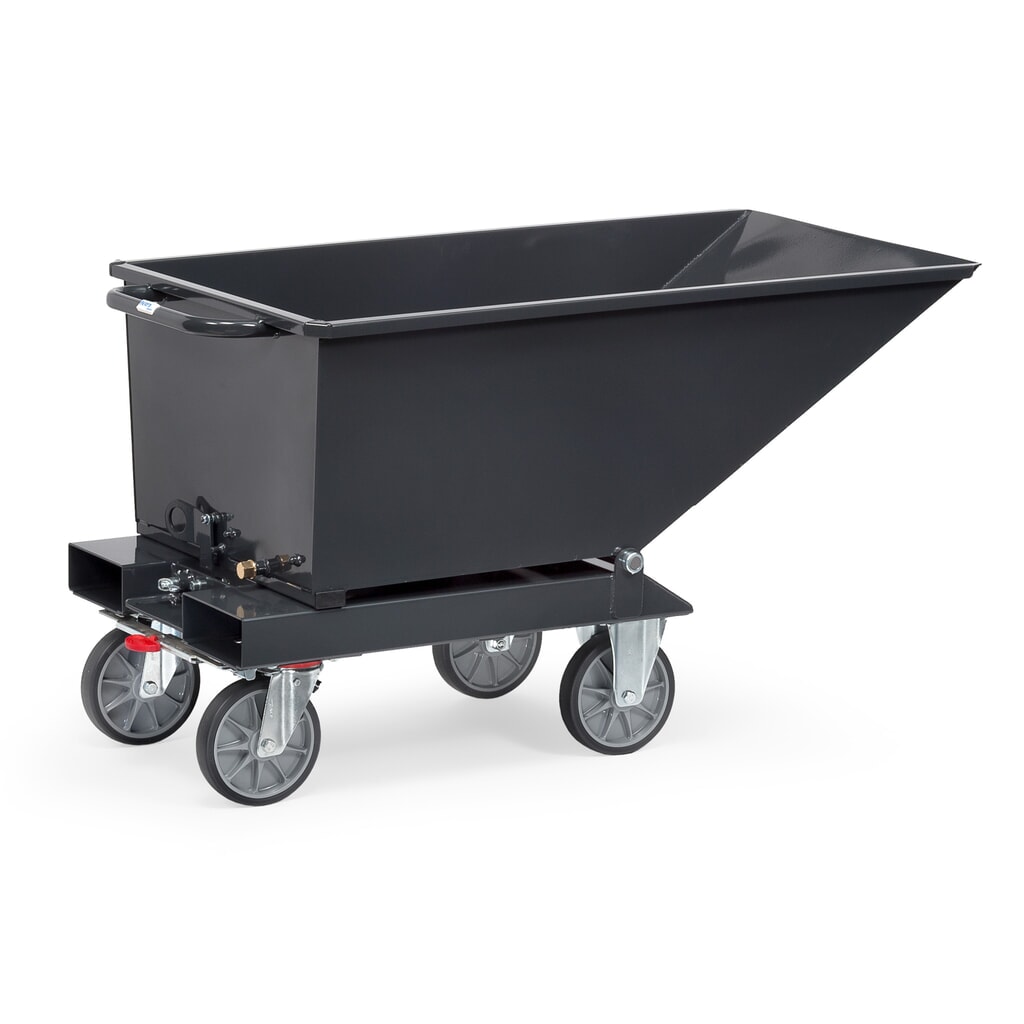 fetra® Muldenkipper mit Rollen, 0,25 m³, Anthrazitgrau Produktabbildung Nr. 7: fetra® Muldenkipper mit Rollen, 0,25 m³, Anthrazitgrau