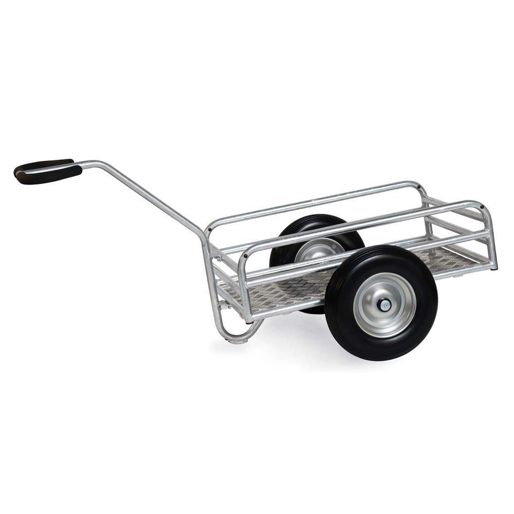 Produktabbildung: fetra® Outdoor-Handwagen, 1-Achser, TK 400 kg, Ladefläche BxT 845 x 545 mm, PU-Bereifung