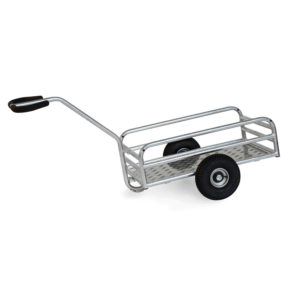 Produktabbildung: fetra® Outdoor-Handwagen, 1-Achser, TK 200 kg, Ladefläche BxT 795 x 445 mm, Luft-Bereifung