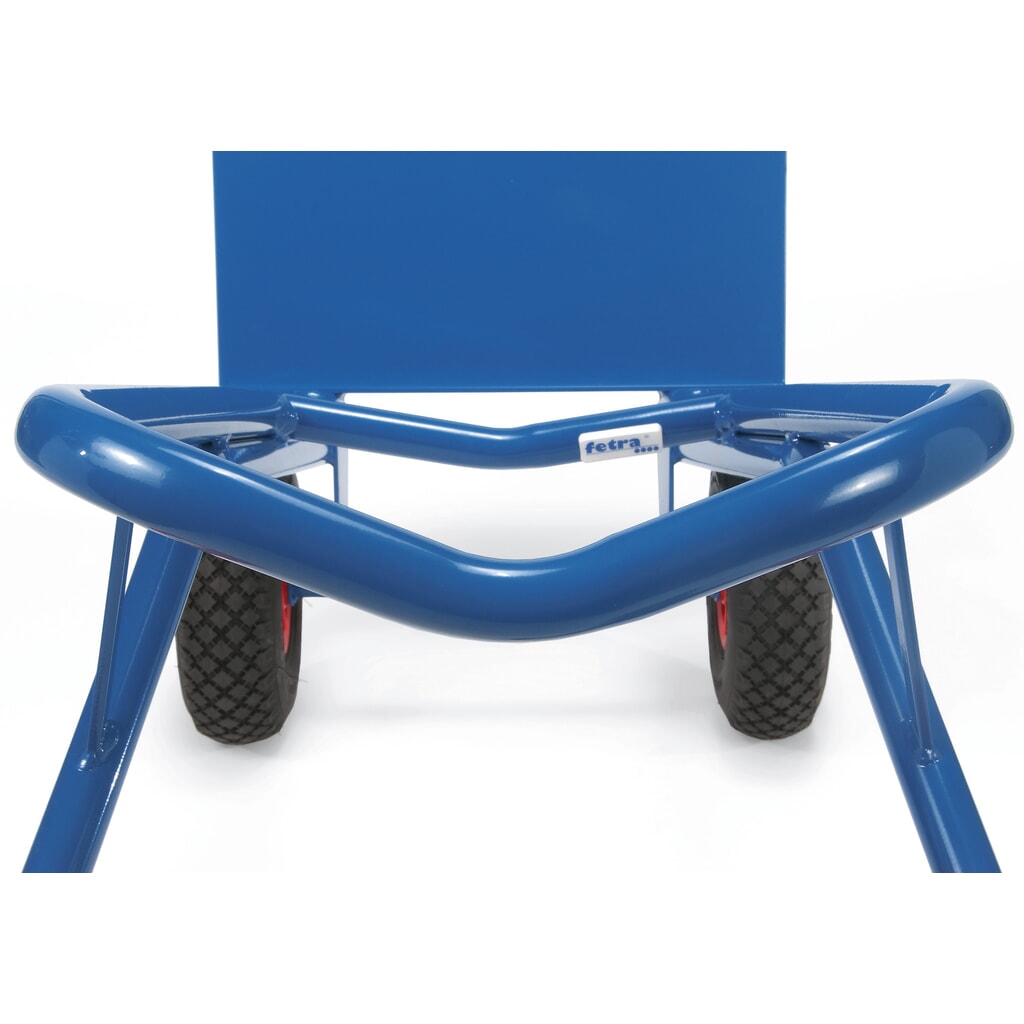 fetra® Stapelkarre, Tragkraft 300 kg, Schaufel BxT 320 x 250 mm, mit Gleitkufen, Vollgummi-Bereifung, brillantblau Produktabbildung Nr. 3: fetra® Stapelkarre, Tragkraft 300 kg, Schaufel BxT 320 x 250 mm, mit Gleitkufen, Vollgummi-Bereifung, brillantblau