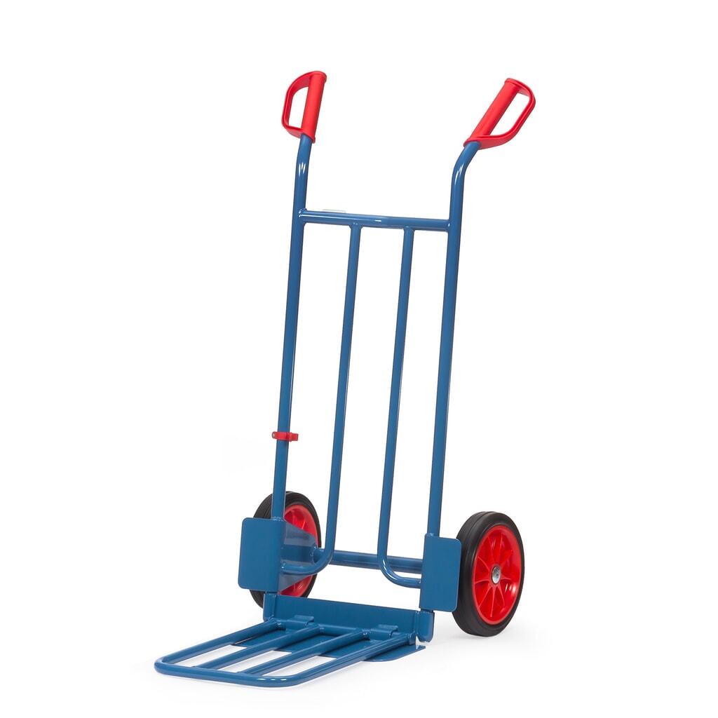 fetra® Paketkarre, mit Klappschaufel, TK 250 kg, Schaufel BxT 400 x 150 mm, Vollgummi-Bereifung Produktabbildung: fetra® Paketkarre, mit Klappschaufel, TK 250 kg, Schaufel BxT 400 x 150 mm, Vollgummi-Bereifung