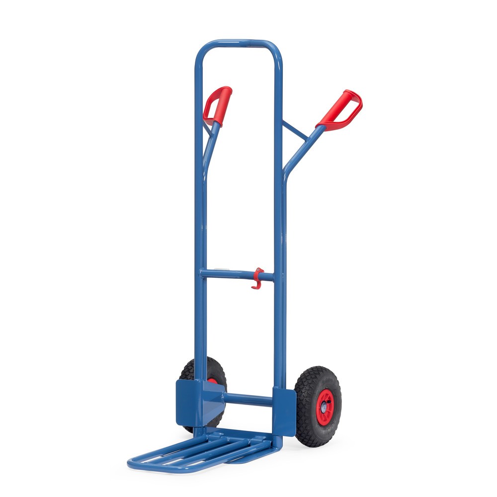 Produktabbildung: fetra® Paketkarre, mit Klappschaufel, TK 300 kg, Schaufel BxT 320 x 500 mm, Luft-Bereifung