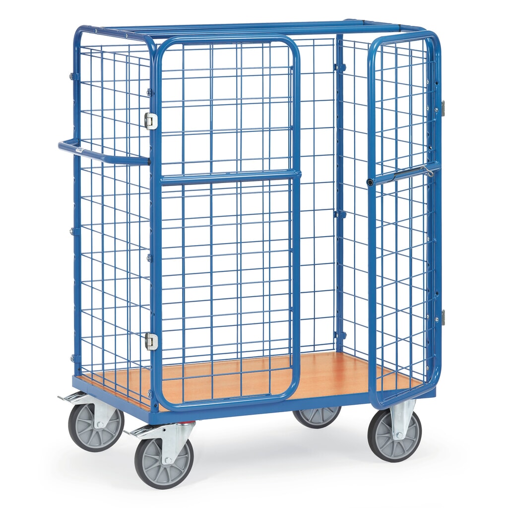 fetra® Paketwagen, Tragkraft 600 kg, Ladefläche BxT 1.000 x 600 mm, Höhe 1.552 mm Produktabbildung: fetra® Paketwagen, Tragkraft 600 kg, Ladefläche BxT 1.000 x 600 mm, Höhe 1.552 mm