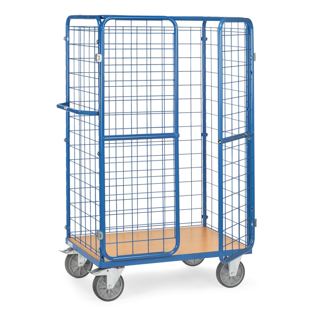 Produktabbildung: fetra® Paketwagen, Tragkraft 600 kg, Ladefläche BxT 1.000 x 600 mm, Höhe 1.800 mm, mit Dach