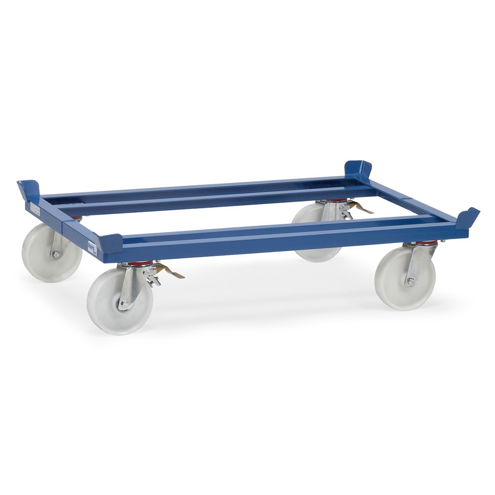 Produktabbildung: fetra® Paletten-Fahrgestell, Polyamid-Räder, Tragkraft 1.050 kg, à 1.210 x 1.010 mm, brillantblau