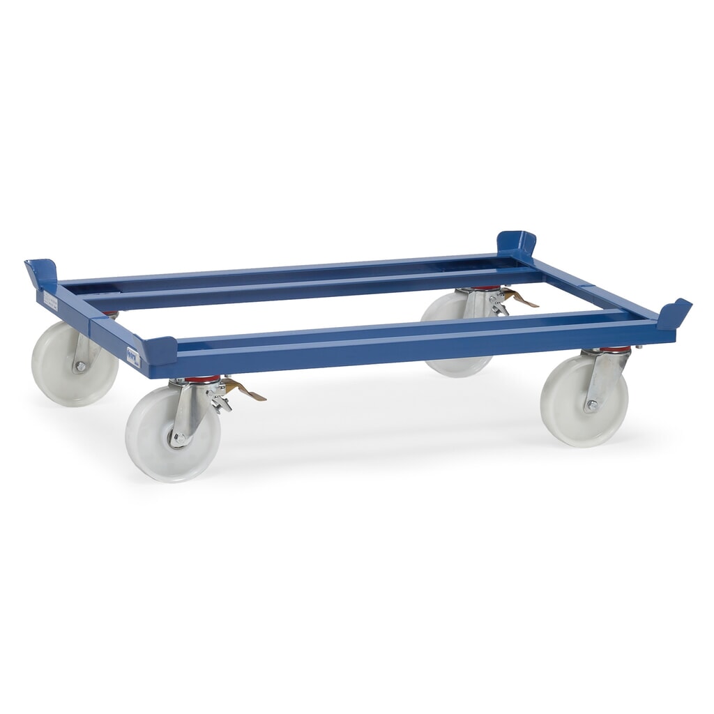 fetra® Paletten-Fahrgestell, Polyamid-Räder, Tragkraft 1.050 kg, à 1.210 x 1.010 mm, brillantblau Produktabbildung: fetra® Paletten-Fahrgestell, Polyamid-Räder, Tragkraft 1.050 kg, à 1.210 x 1.010 mm, brillantblau