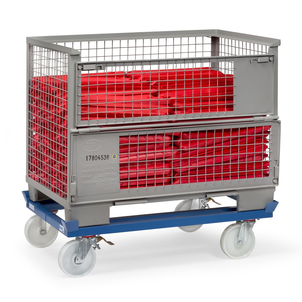 Produktabbildung Nr. 2: fetra® Paletten-Fahrgestell, Polyamid-Räder, Tragkraft 1.050 kg, à 1.210 x 1.010 mm, brillantblau