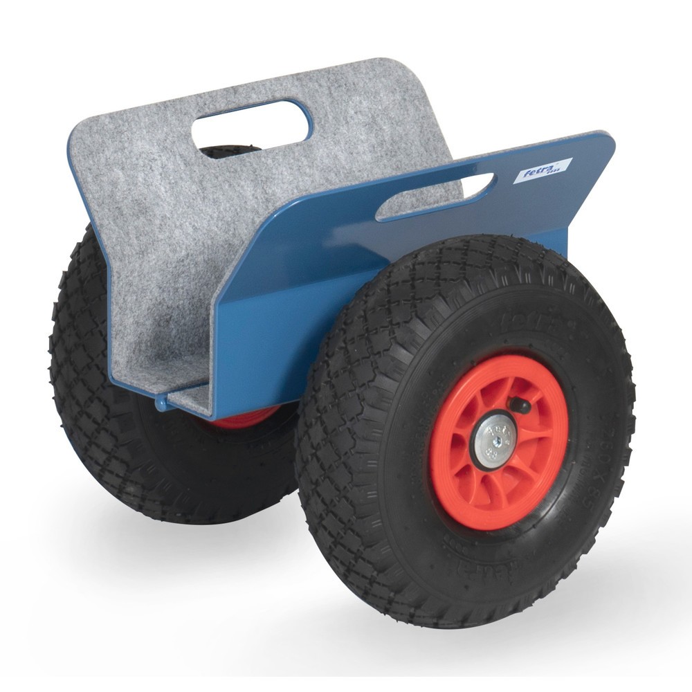 Produktabbildung: fetra® Plattenroller mit Klemmbacken, Tragkraft 250 kg, Klemmbreite 30-95 mm, Luft-Bereifung