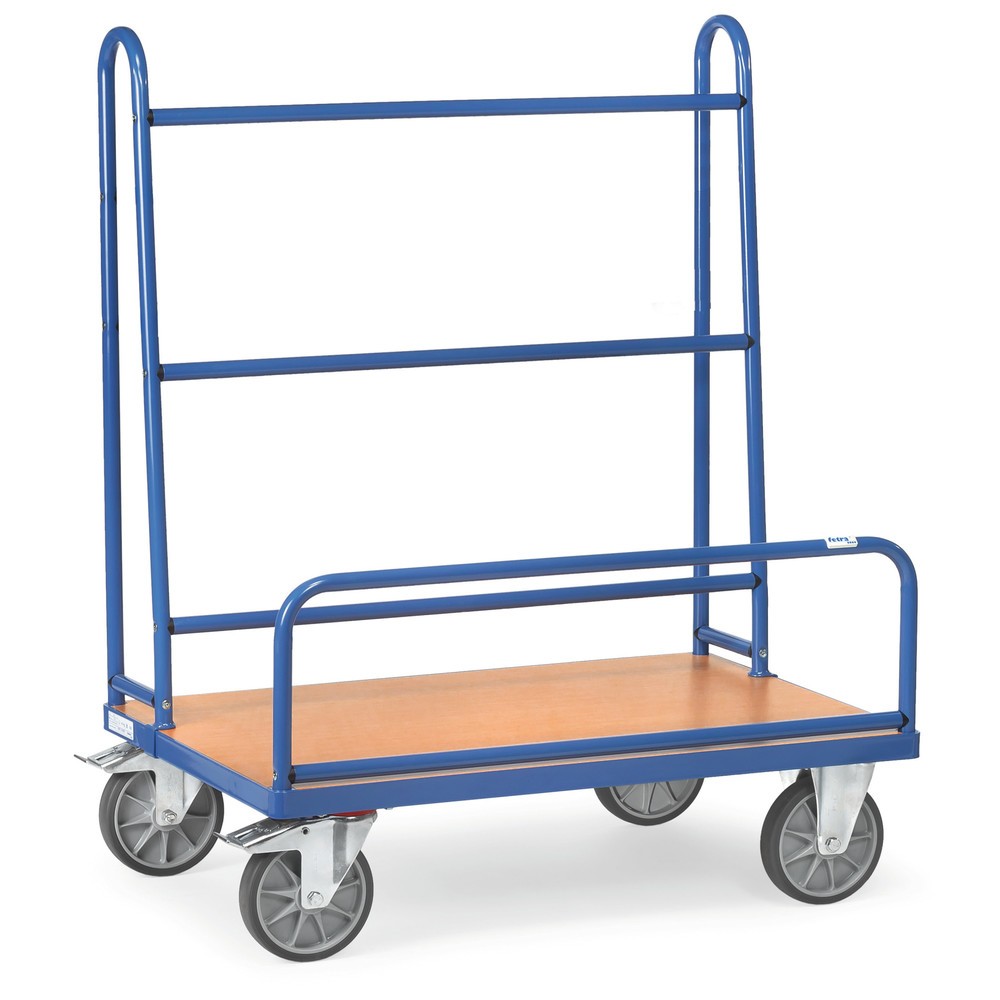 Produktabbildung: fetra® Plattenwagen, feste Rohrbügel, Ladefläche BxT 1.070 x 335 mm, Tragkraft 600 kg