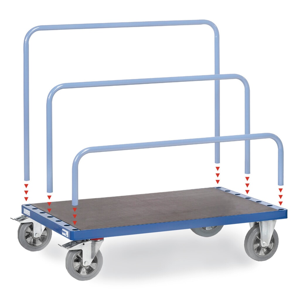 fetra® Plattenwagen, ohne Bügel, Ladefläche BxT 1.200 x 800 mm, Tragkraft 1.200 kg Produktabbildung: fetra® Plattenwagen, ohne Bügel, Ladefläche BxT 1.200 x 800 mm, Tragkraft 1.200 kg