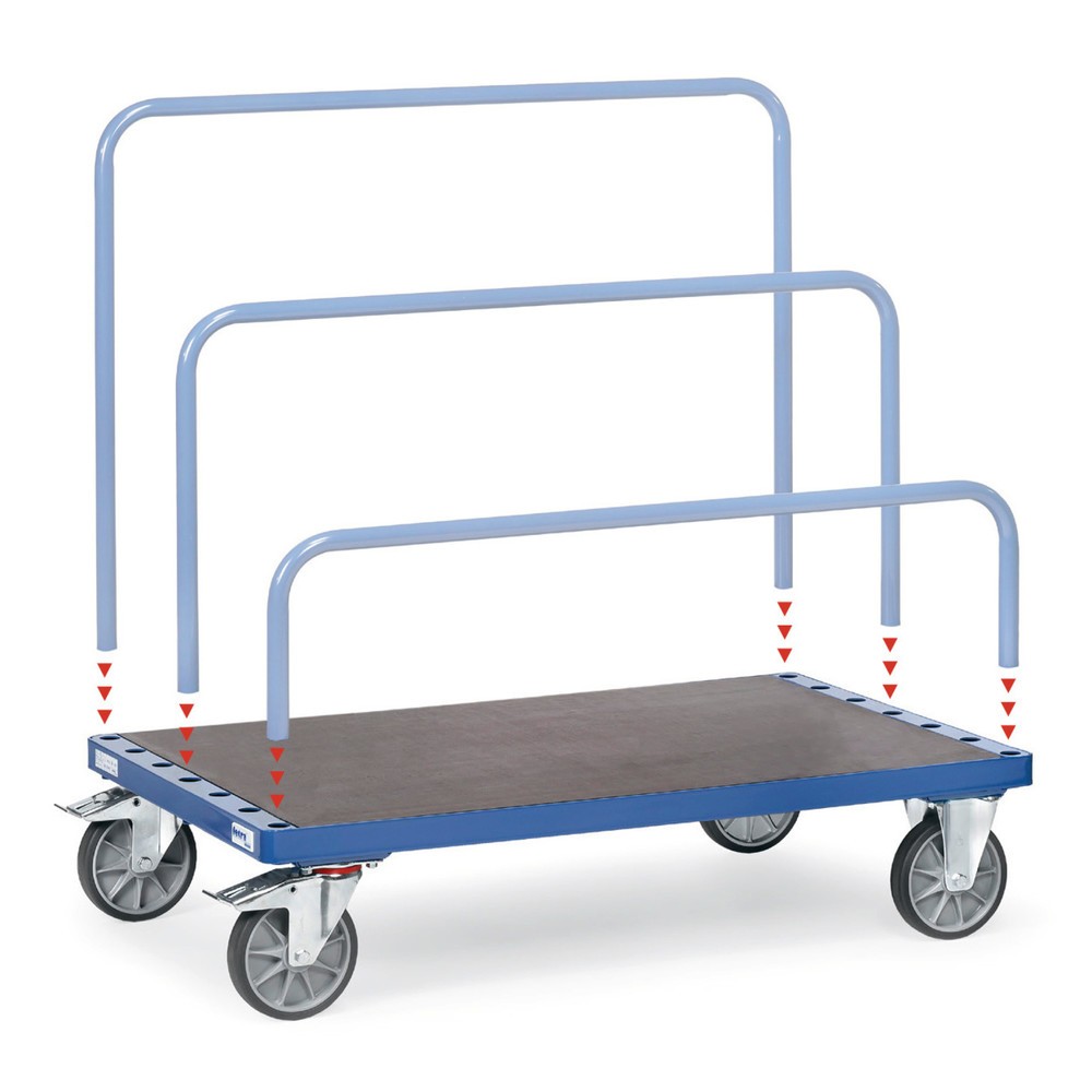 Produktabbildung: fetra® Plattenwagen, ohne Bügel, Ladefläche BxT 1.200 x 800 mm, Tragkraft 750 kg