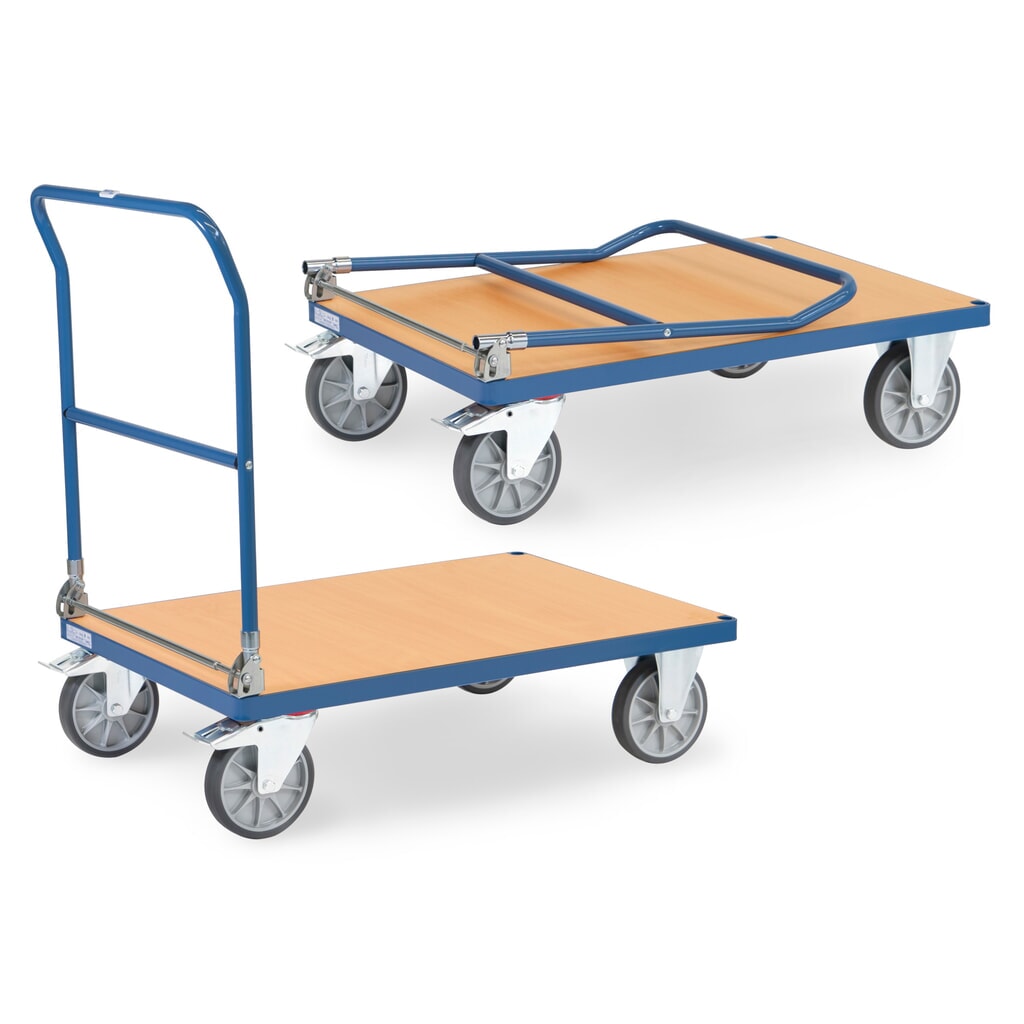fetra® Plattformwagen, klappbar, TK 500 kg, Ladefläche BxT 1.000 x 700 mm Produktabbildung: fetra® Plattformwagen, klappbar, TK 500 kg, Ladefläche BxT 1.000 x 700 mm