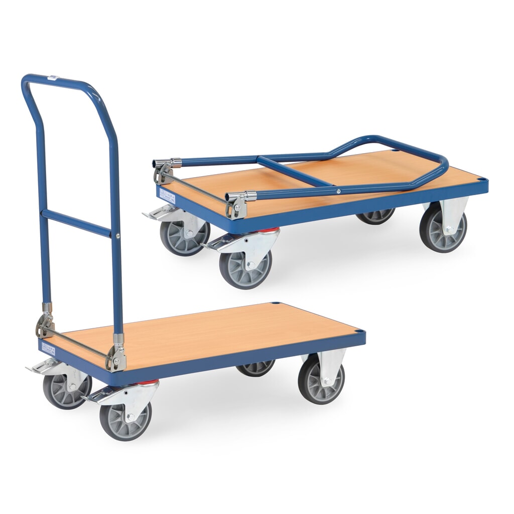 fetra® Plattformwagen, klappbar, TK 500 kg, Ladefläche BxT 850 x 500 mm Produktabbildung: fetra® Plattformwagen, klappbar, TK 500 kg, Ladefläche BxT 850 x 500 mm