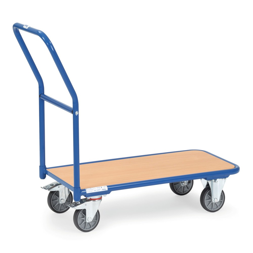 Produktabbildung: fetra® Plattformwagen mit Holzladefläche BxT 600 x 1.000 mm, TK 250 kg