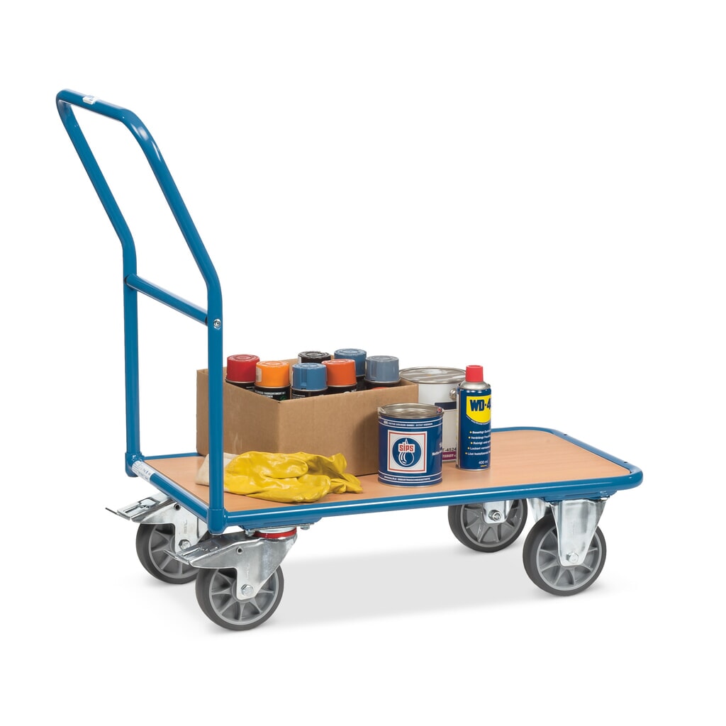 fetra® Plattformwagen mit Holzladefläche BxT 600 x 1.000 mm, TK 300 kg, anthrazitgrau Produktabbildung Nr. 2: fetra® Plattformwagen mit Holzladefläche BxT 600 x 1.000 mm, TK 300 kg, anthrazitgrau