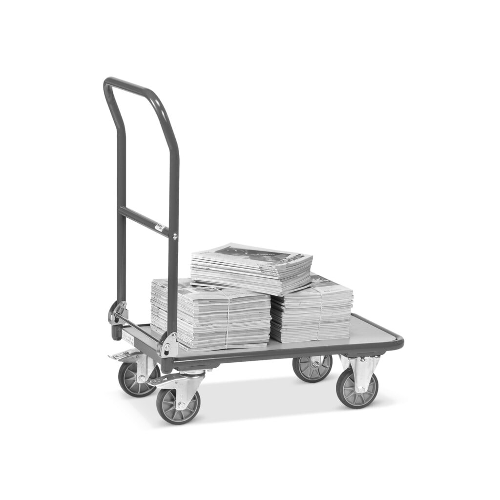 fetra® Plattformwagen mit Holzladefläche, Bügel klappbar, BxT 600 x 900 mm, TK 250 kg Produktabbildung Nr. 6: fetra® Plattformwagen mit Holzladefläche, Bügel klappbar, BxT 600 x 900 mm, TK 250 kg