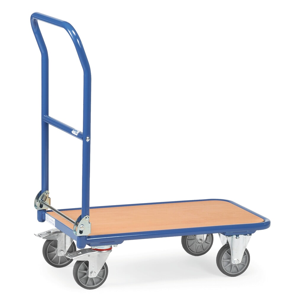 fetra® Plattformwagen mit Holzladefläche, Bügel klappbar, BxT 600 x 900 mm, TK 250 kg Produktabbildung Nr. 5: fetra® Plattformwagen mit Holzladefläche, Bügel klappbar, BxT 600 x 900 mm, TK 250 kg