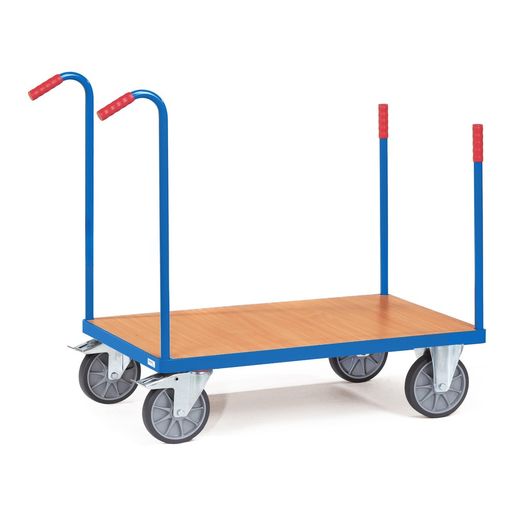 Produktabbildung: fetra® Plattformwagen mit Rungen, Ladefläche 600 x 1.000 mm, Tragkraft 600 kg