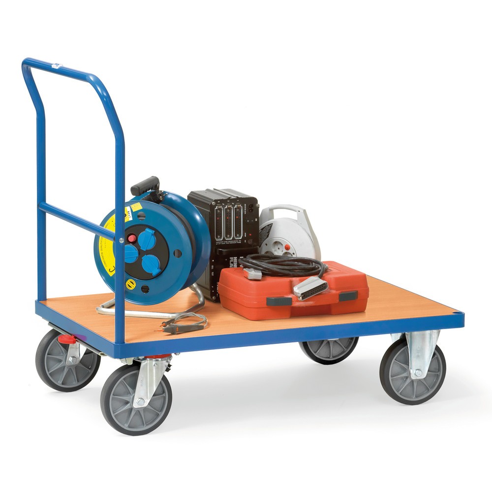 Produktabbildung Nr. 2: fetra® Plattformwagen mit Schiebebügel, Ladefläche BxT 500 x 850 mm, brillantblau