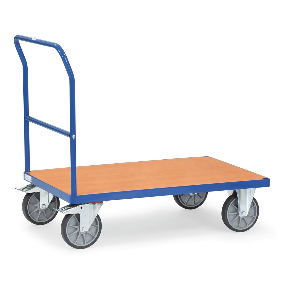 Produktabbildung Nr. 1: fetra® Plattformwagen mit Schiebebügel, Ladefläche BxT 500 x 850 mm, brillantblau