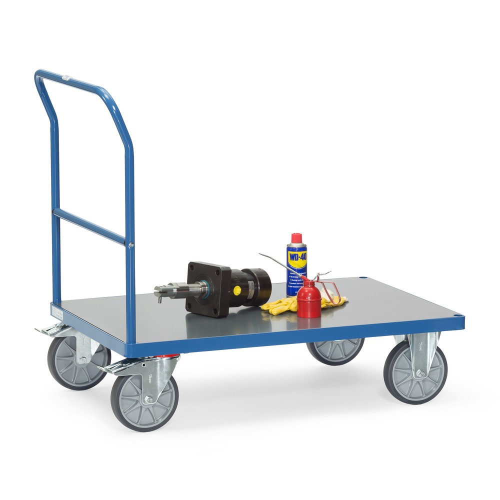 Produktabbildung Nr. 3: fetra® Plattformwagen mit Schiebebügel, witterungsfeste Ladefläche BxT 600 x 1.000 mm, brillantblau