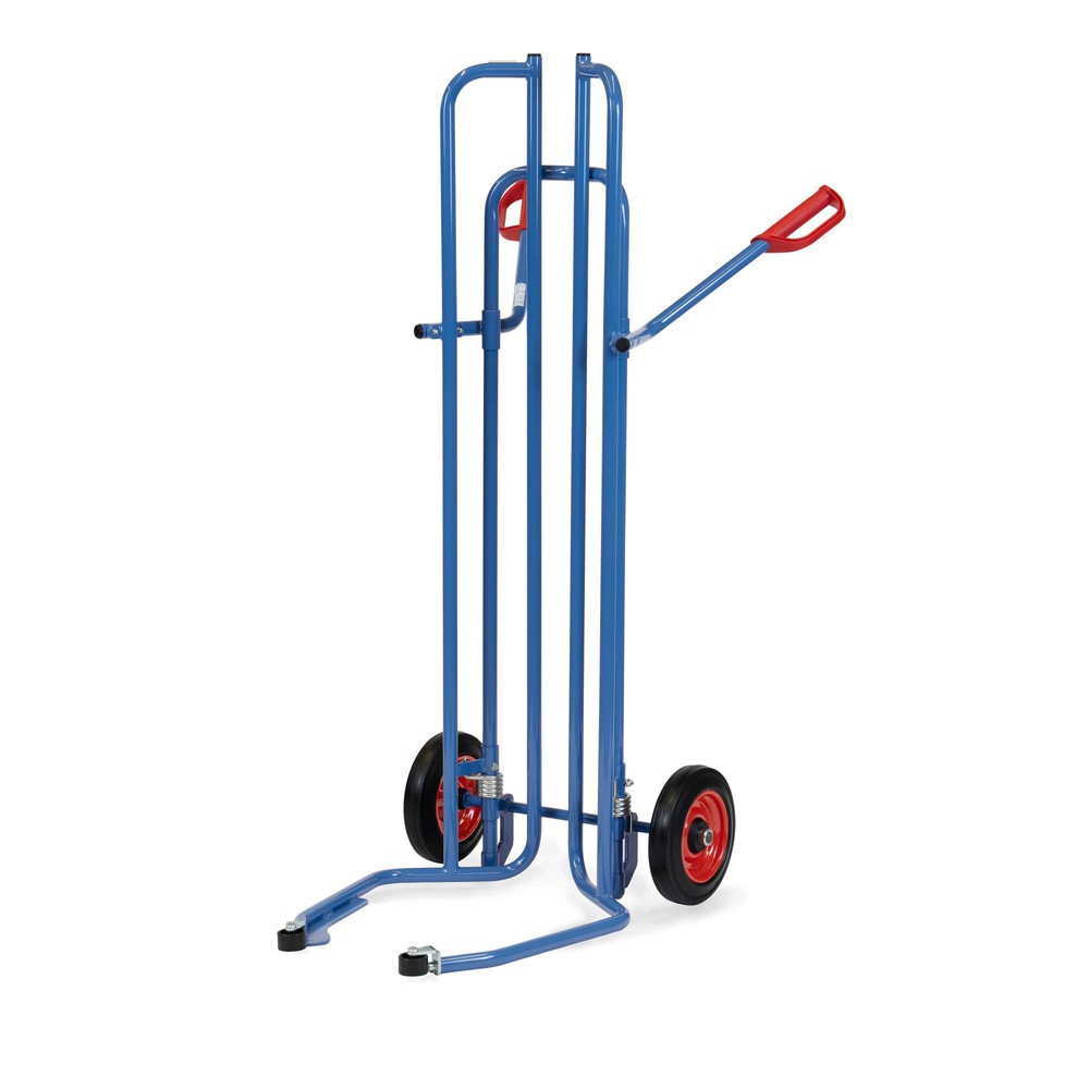 Produktabbildung: fetra® Reifenkarre aus Stahl, Tragkraft 200 kg, für 8 Reifen, mit Anlaufrollen, Vollgummi-Bereifung