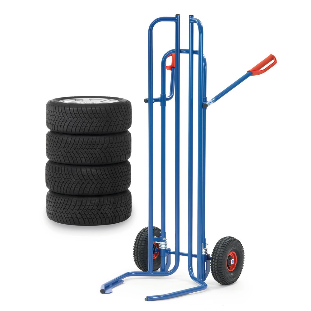 Produktabbildung Nr. 2: fetra® Reifenkarre aus Stahl, Tragkraft 200 kg, für 8 Reifen, Vollgummi-Bereifung